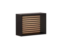 Clearance PROREGAL Wandregal Zebra HxBxT 30 x 40 x 16 cm 1 x Würfelregal Akustikpaneele Eiche & Schwarz