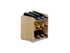 PROREGAL Weinregal Pinotwine C HxBxT 36 x 34,4 x 26,5 cm 9 Flaschen Massives Kiefernholz Natur Unbehandelt