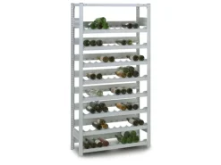 Best PROREGAL Weinregal Stecksystem T-Profil Grundregal HxBxT 200 x 100 x 30 cm Fachlast 35 kg 8 Ebenene Für 152 Flaschen Lichtgrau