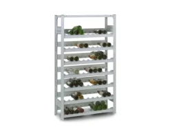 Outlet PROREGAL Weinregal Stecksystem T-Profil Grundregal HxBxT 175 x 100 x 30 cm Fachlast 35 kg 7 Ebenene Für 133 Flaschen Lichtgrau