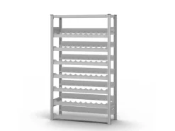 Outlet PROREGAL Weinregal Stecksystem T-Profil Grundregal HxBxT 175 x 100 x 30 cm Fachlast 35 kg 7 Ebenene Für 133 Flaschen Lichtgrau