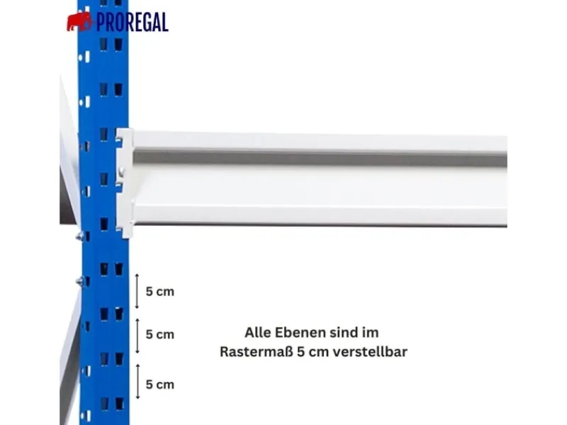 Discount PROREGAL Weitspannregal Maximus Pro Grundregal HxBxT 200 x 200 x 60 cm 4 Ebenen Spanplatten Fachboden Fachlast 690 kg Lichtblau & Lichtgrau