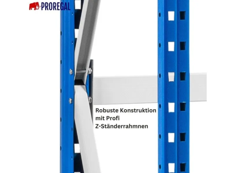 Discount PROREGAL Weitspannregal Maximus Pro Grundregal HxBxT 200 x 200 x 60 cm 4 Ebenen Spanplatten Fachboden Fachlast 690 kg Lichtblau & Lichtgrau