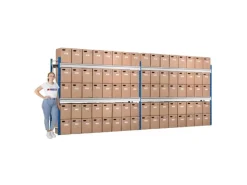 Discount PROREGAL Weitspannregal Maximus Pro Grundregal HxBxT 200 x 200 x 60 cm 4 Ebenen Spanplatten Fachboden Fachlast 690 kg Lichtblau & Lichtgrau