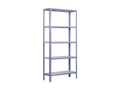 PROREGAL Wohnregal Living Koala Metal mit 5 Fachböden HxBxT 180 x 80 x 30 cm Fachlast 150 kg Lila/Weiß