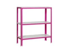 PROREGAL Wohnregal Living Koala Metal mit 3 Fachböden HxBxT 90 x 80 x 40 cm Fachlast 150 kg Rosa/Weiß