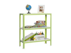 PROREGAL Wohnregal Living Koala Metal mit 3 Fachböden HxBxT 90 x 80 x 30 cm Fachlast 150 kg Grün/Weiß