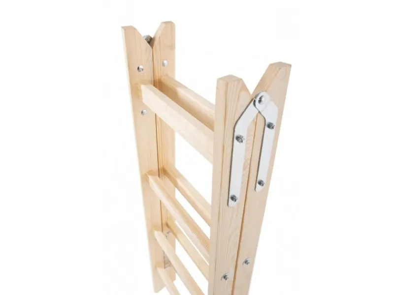 PROREGAL Wood Double Giraffe Holz-Sprossen-Stehleiter mit Sicherheitskette 2 x 5 Sprossen 163 cm Hoch Trittleiter Bockleiter Sprossen-Doppellleiter