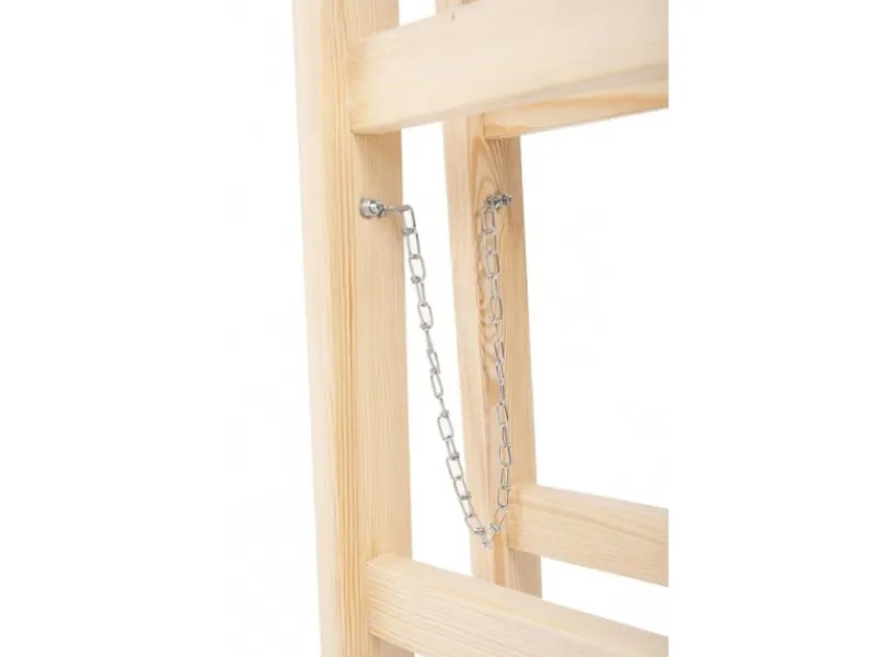 PROREGAL Wood Double Giraffe Holz-Sprossen-Stehleiter mit Sicherheitskette 2 x 5 Sprossen 163 cm Hoch Trittleiter Bockleiter Sprossen-Doppellleiter