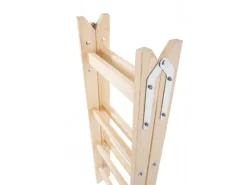 PROREGAL Wood Double Giraffe Holz-Sprossen-Stehleiter mit Sicherheitskette 2 x 6 Sprossen 192 cm Hoch Trittleiter Bockleiter Sprossen-Doppellleiter