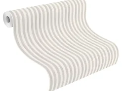 Rasch Vliestapete Bambino XIX 252767 Streifen 10,05 m x 0,53 m Hellgrau