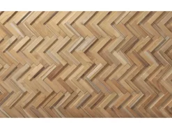 Clearance Rebel of Styles Holzverblender UltraWood Teak Herringbone 37,5 cm x 18 cm Braun