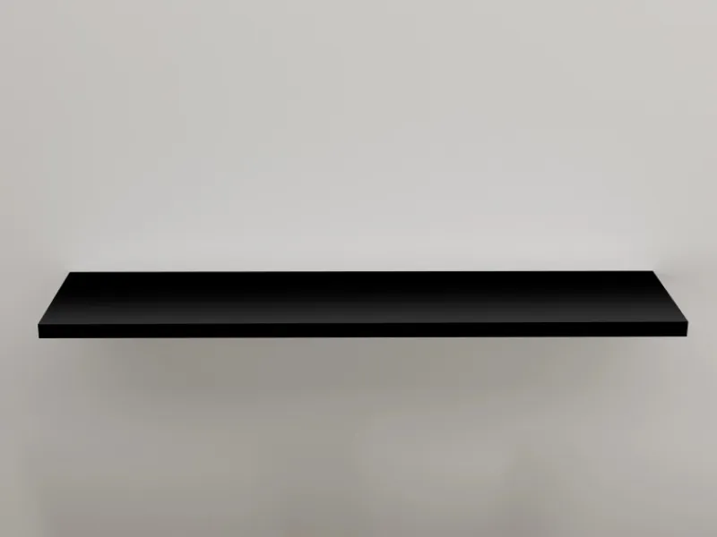 Regalboden aus Melaminbeschichteter Spanplatte 120 cm x 20 cm x 1,6 cm Schwarz