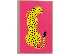 Outlet Reinders Gerahmtes Bild Cheetah Man Cave 30 cm x 20 cm Gelb