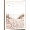 Best Reinders Gerahmtes Bild Dünen für Wohnzimmer 70 cm x 50 cm Beige