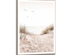 Best Reinders Gerahmtes Bild Dünen für Wohnzimmer 70 cm x 50 cm Beige