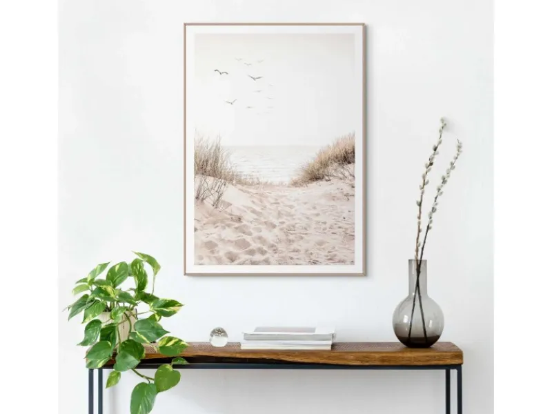 Best Reinders Gerahmtes Bild Dünen für Wohnzimmer 70 cm x 50 cm Beige