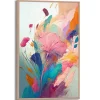 Hot Reinders Gerahmtes Bild Farbenfrohe Blumen für Wohnzimmer 30 x 20 cm Mehrfarbig
