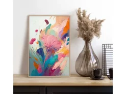 Hot Reinders Gerahmtes Bild Farbenfrohe Blumen für Wohnzimmer 30 x 20 cm Mehrfarbig