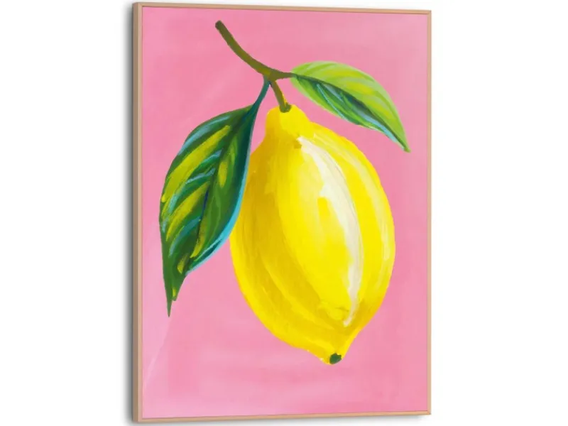 Hot Reinders Gerahmtes Bild Juicy Lemon für Küche 40 cm x 30 cm Gelb