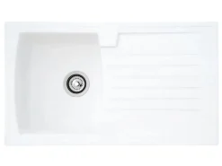 New Respekta Einbauspüle Mineralite Boston 86 cm x 50 cm Weiß