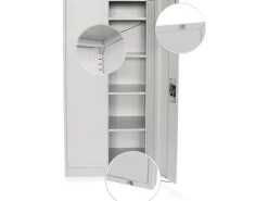 Discount rikta Metallschrank 2-türig (B x T x H) 80 x 40 x 168 cm RAL 7035 Lichtgrau