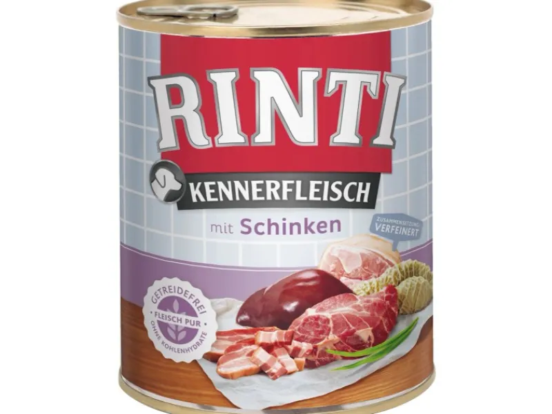 New Rinti Hunde-Nassfutter Kennerfleisch Schinken 800 g