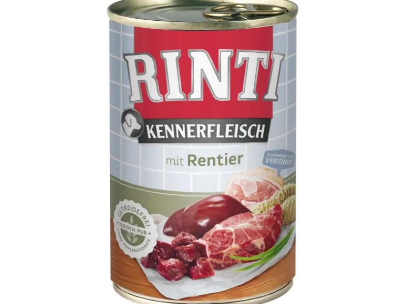 Rinti Hunde-Nassfutter Kennerfleisch Rentier 400 g