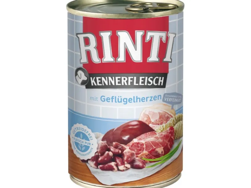 Rinti Hunde-Nassfutter Kennerfleisch Geflügelherzen 400 g