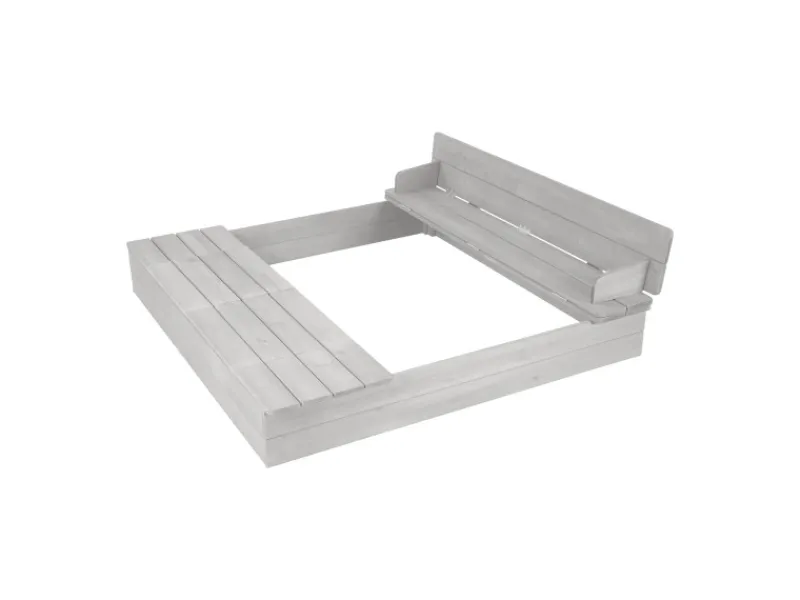 roba Sandkasten aus Holz mit Aufklappbarer Sitzbank + Spielwannen