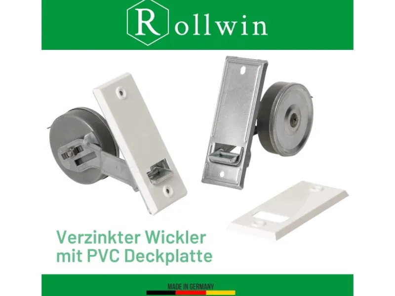 Rollwin Rolladen Gurtwickler Unterputz 105mm Lochabstand Mit 7m Gurt 23mm Rolladengurt Weiß Rollo Wickler Mit Abdeckblende Rollladen Aufwickler