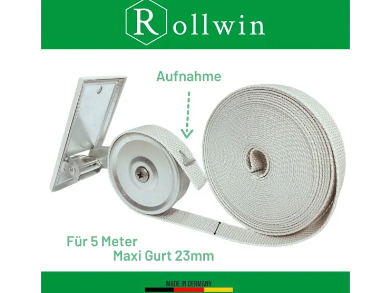 Rollwin Rolladen Gurtwickler Unterputz 105mm Lochabstand Mit 7m Gurt 23mm Rolladengurt Weiß Rollo Wickler Mit Abdeckblende Rollladen Aufwickler