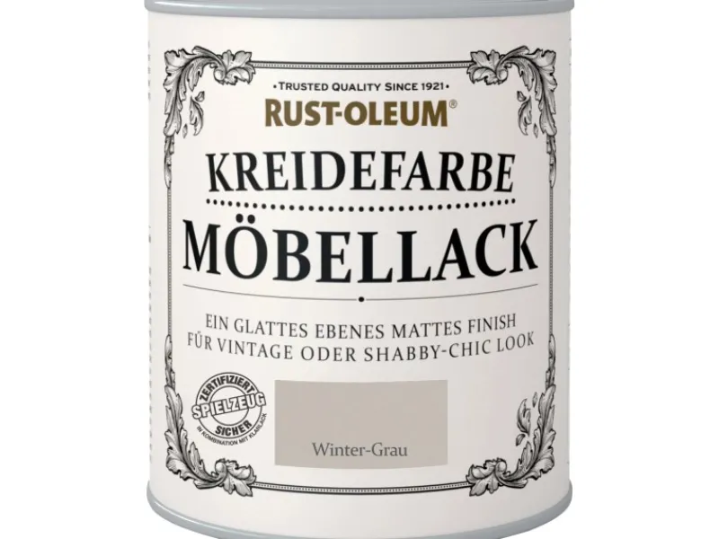 Rust-Oleum Kreidefarbe Möbellack Wintergrau Matt 750 ml