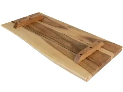 SAM Holzplatte Arya mit Echter Baumkante Einseitig 60 x 30 cm Akazienholz Natur