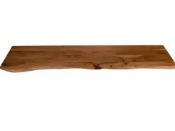 Best SAM Holzplatte Arya mit Echter Baumkante Einseitig 120 x 30 cm Akazienholz Nussbaum