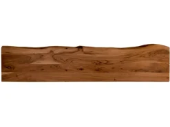 Best SAM Holzplatte Arya mit Echter Baumkante Einseitig 120 x 30 cm Akazienholz Nussbaum