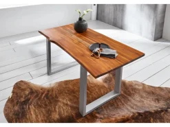 Best SAM Tischplatte Baumkante Akazie Cognac 140 x 80 cm Esra