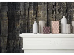 Sanders & Sanders Fototapete Holz Schwarz und Gold 200 x 250 cm 611961