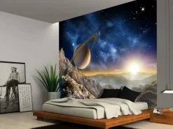 Sanders & Sanders Fototapete Universum Blau und Beige 360 x 270 cm 600489