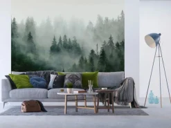 Sanders & Sanders Fototapete Berglandschaft Mit Bäumen Grün 3 x 2,7 m 601175