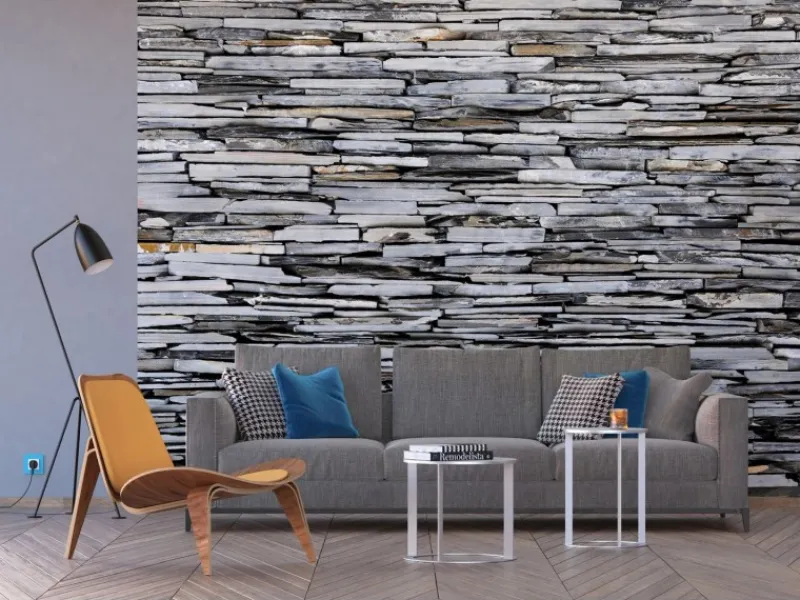 Hot Sanders & Sanders Fototapete Stein-Optik Grau 360 x 254 cm 600391