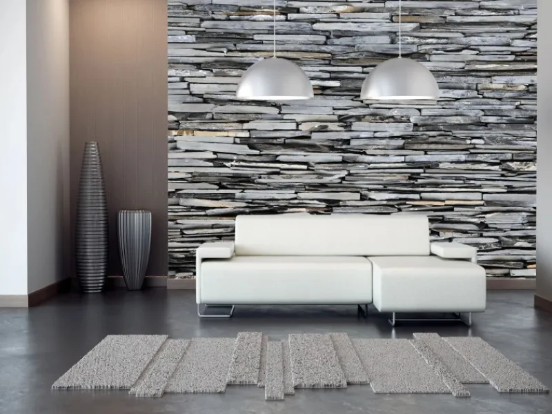 Hot Sanders & Sanders Fototapete Stein-Optik Grau 360 x 254 cm 600391