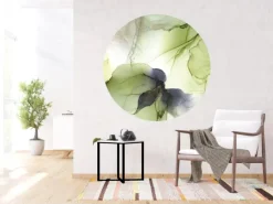 Sanders & Sanders Selbstklebende Runde Tapete Figurative Motive Grün Ø 140 cm 601282