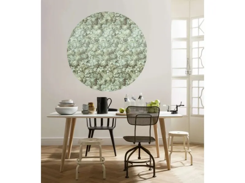 Sanders & Sanders Selbstklebende Runde Tapete Blätter Grün Ø 125 cm 611732