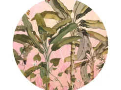 Sale Sanders & Sanders Selbstklebende Runde Tapete Botanisch Rosa und Grün Ø 125 cm 611769