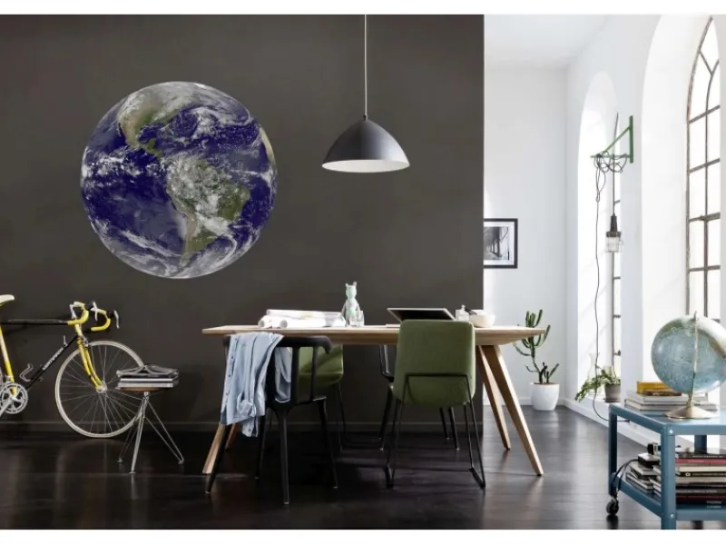 New Sanders & Sanders Selbstklebende Runde Tapete Erde Blau Ø 125 cm 611759