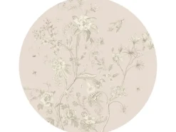 Online Sanders & Sanders Selbstklebende Runde Tapete Blumenmuster Beige Ø 140 cm 601280