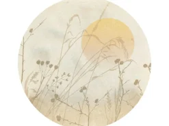 Sanders & Sanders Selbstklebende Runde Tapete Landschaft Sandbeige Ø 125 cm 612354