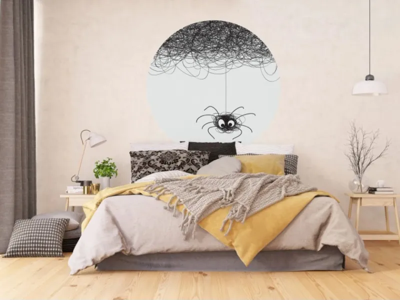 Best Sanders & Sanders Selbstklebende Runde Tapete Schwarz-Weiß Ø 140 cm 601149