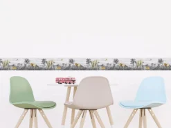 Sanders & Sanders Selbstklebende Tapetenbordüre Dschungeltiere Grau 9.7 x 500 cm 601304